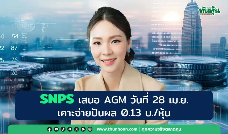 SNPS เสนอ AGM วันที่ 28 เม.ย., เคาะจ่ายปันผล 0.13 บ./หุ้น